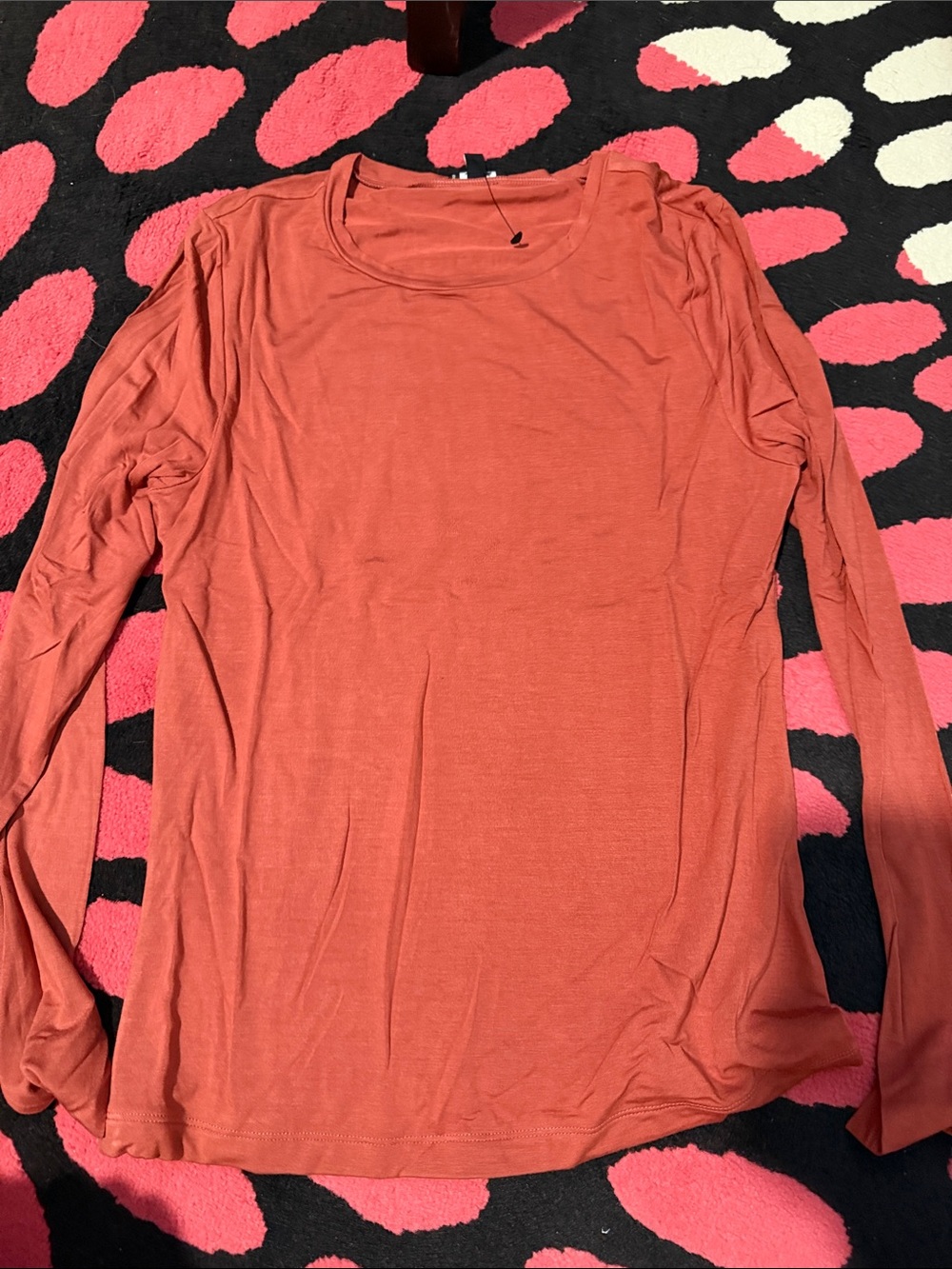 Express Women's Long Sleeve Crewneck Top - Rust